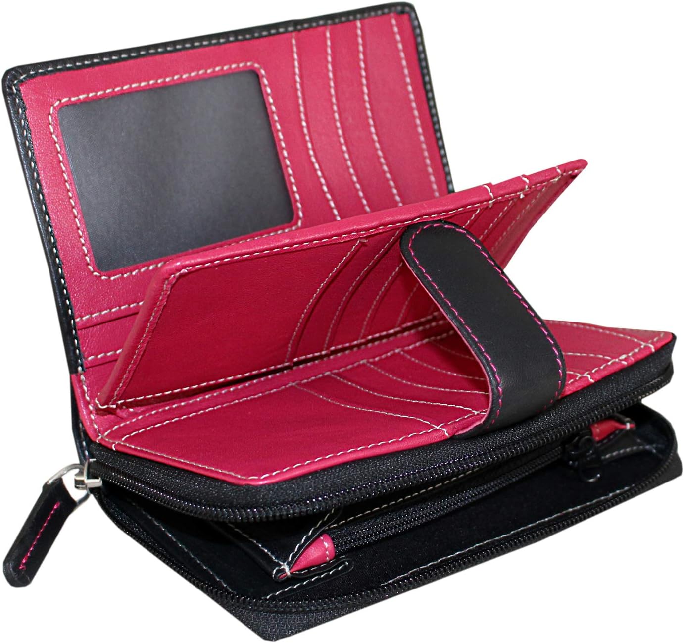 Rallegra Ladies Black & Fuchsia Purse Wallet