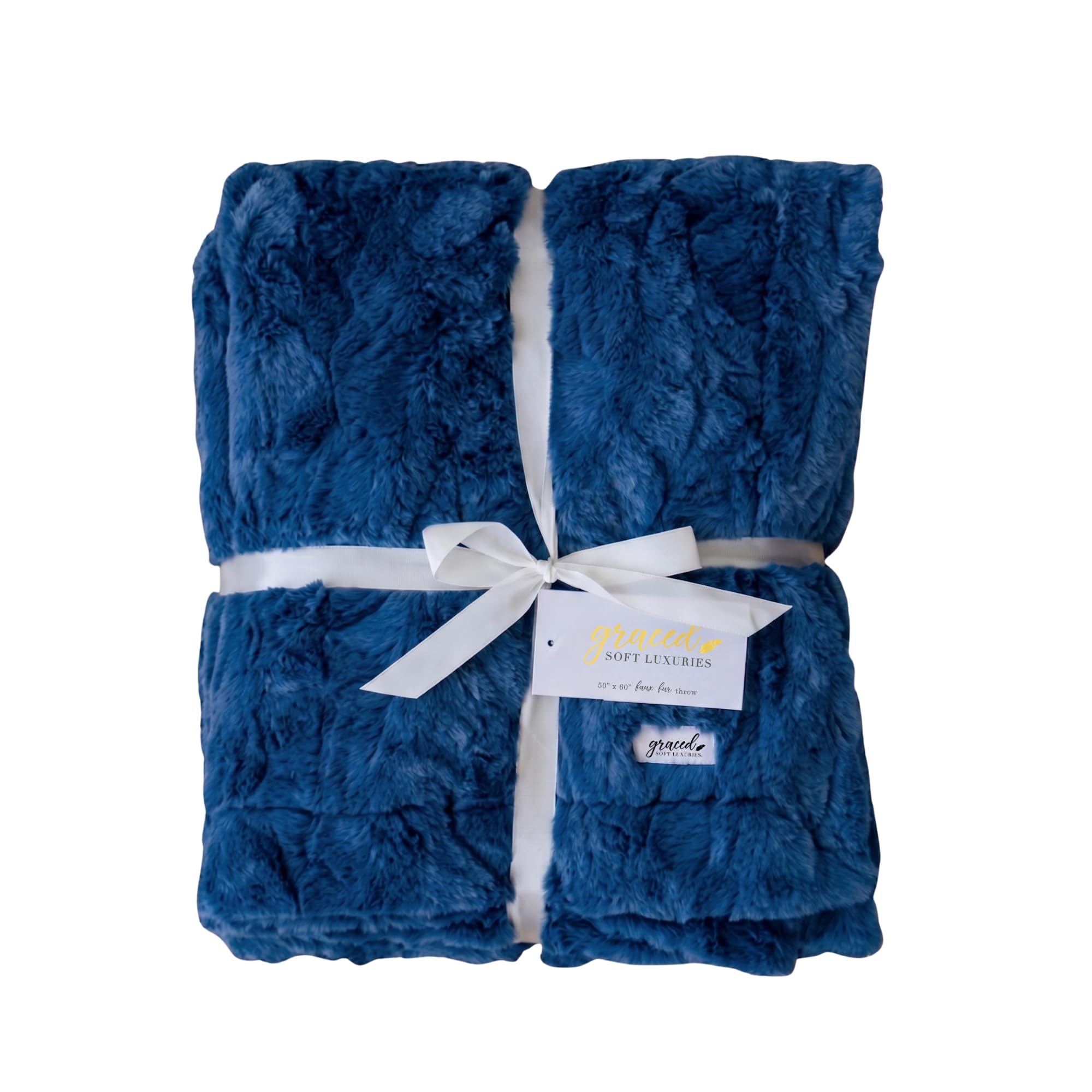 GRACED SOFT LUXURIES Plush Throw Blanket Soft Decorative Blue 50x60