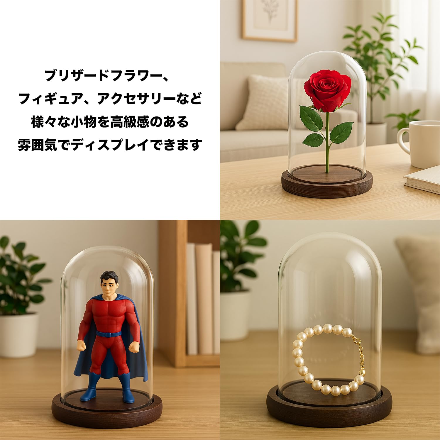 Amazon.co.jp: Queen-b ガラスドーム ディスプレイ ケース ブリザード