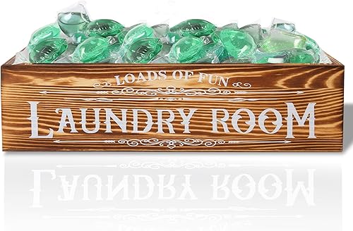 Contenedor de madera para detergente para lavandería, contenedor de cápsulas de detergente para lavandería, dispensador de hojas de secadora,