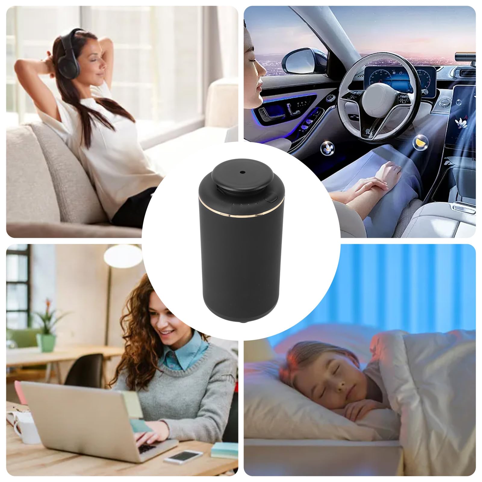Difusor de coche para aceites esenciales, 10 ml capacidad de aire de coche fresadora aromaterapia difusor USB 5V humidificadores portátiles para la casa