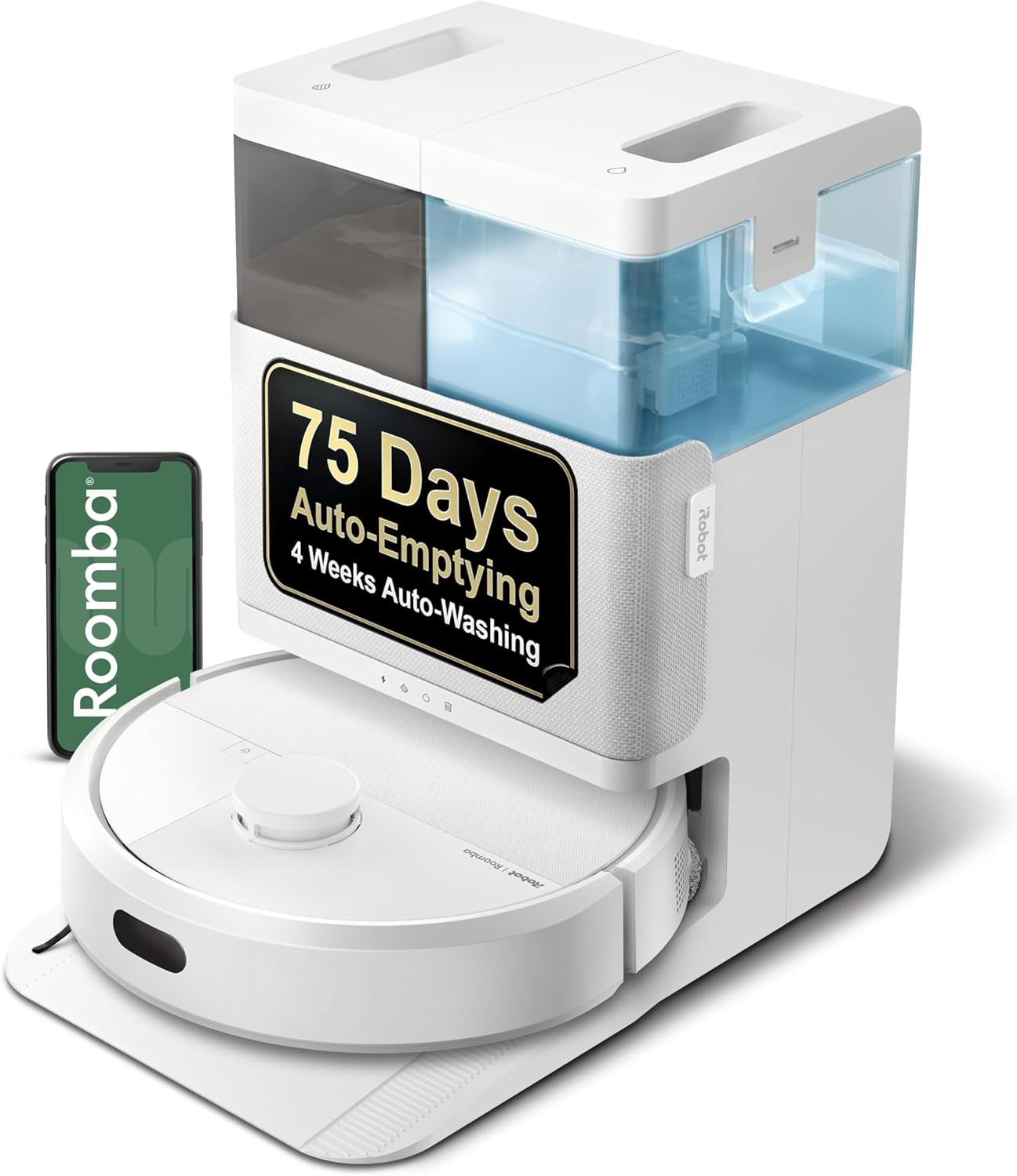 iRobot Roomba Plus 405 (G185) Combo Robot Vacuum & Mop with AutoWash Dock - Spinning Mop Pads, Self-Empties, Pad Washing & Drying, Self-Cleaning, Pad-Lift, LiDAR Navigation