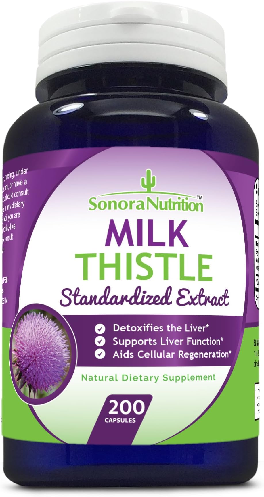 Sonora NutritionMilk Thistle Standardized Extract with 80% Silymarin 250 mg, 200 Capsules
