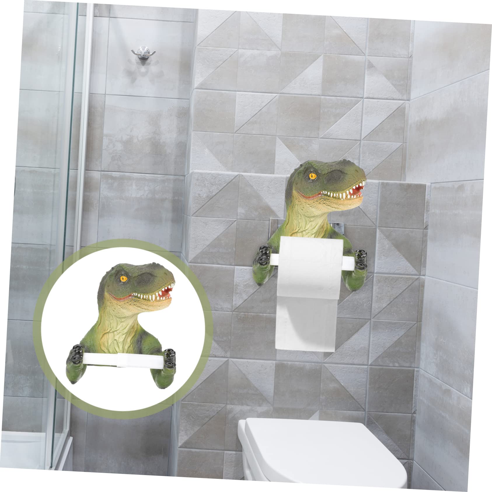 HEMOTON Porte-Rouleau Distributeur de lingettes pour bébé Porte-Serviettes en Papier Dinosaure Distributeur de Papier hygiénique Support de Papier Toilette Support de Papier d'hôtel Ménage