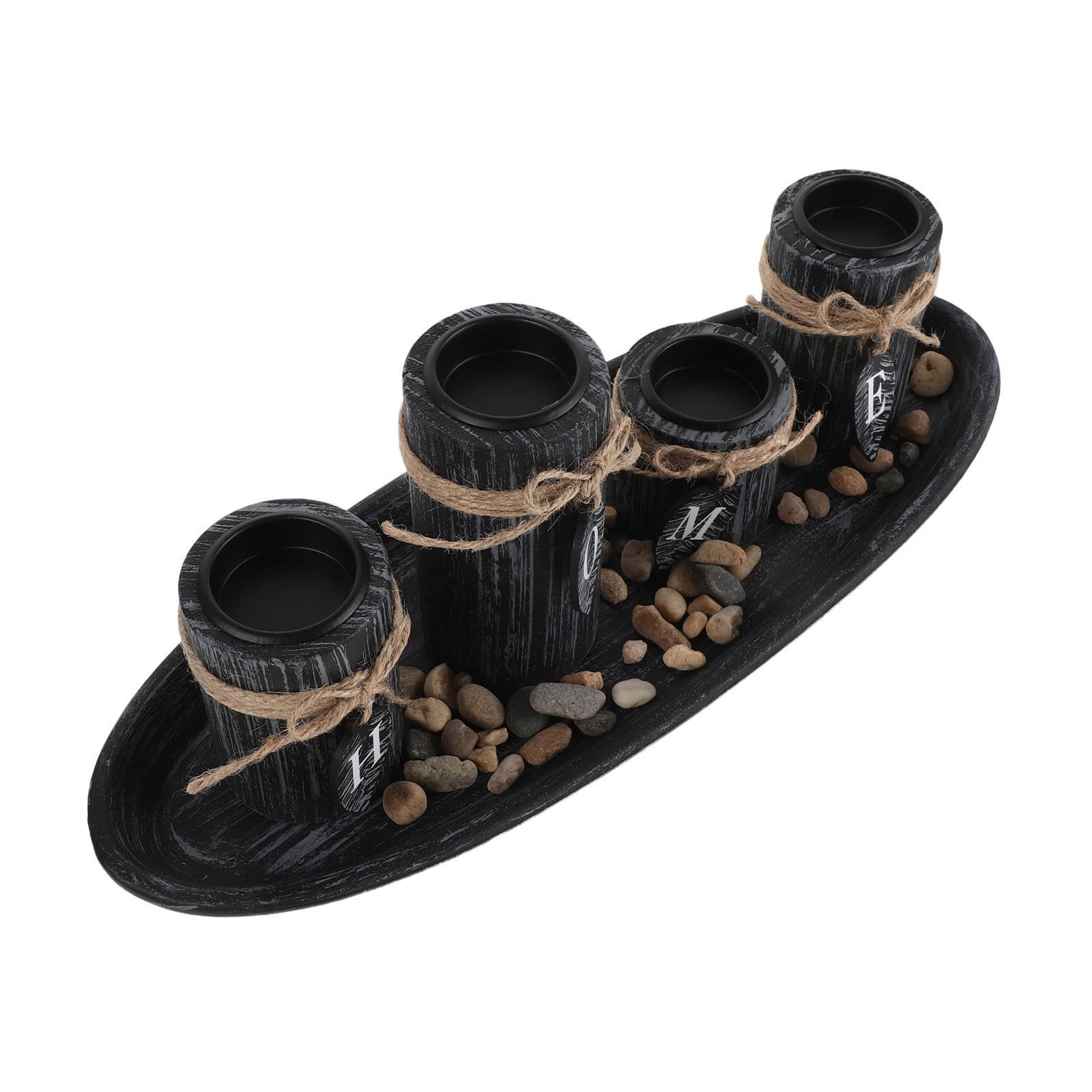 Alipis Portacandele in Legno con Foro Interno 4cm, Design Rustico e Minimalista Nordico, Facile da Pulire, Decorazione per Intima e Centrotavola Matrimonio