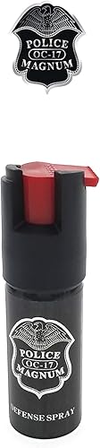 Miniatura 6 de POLICE MAGNUM 2 spray de pimienta 1/2oz bloqueo de seguridad autodefensa policía fuerza práctica INERT Spray negro llavero Holster