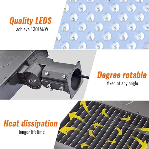 Miniatura 5 de Iluminación LED para estacionamiento, 150 W, caja de zapatos, luz de 19500 lm AC100-277 V, luz de área de calle para camino, jardín y lugares al