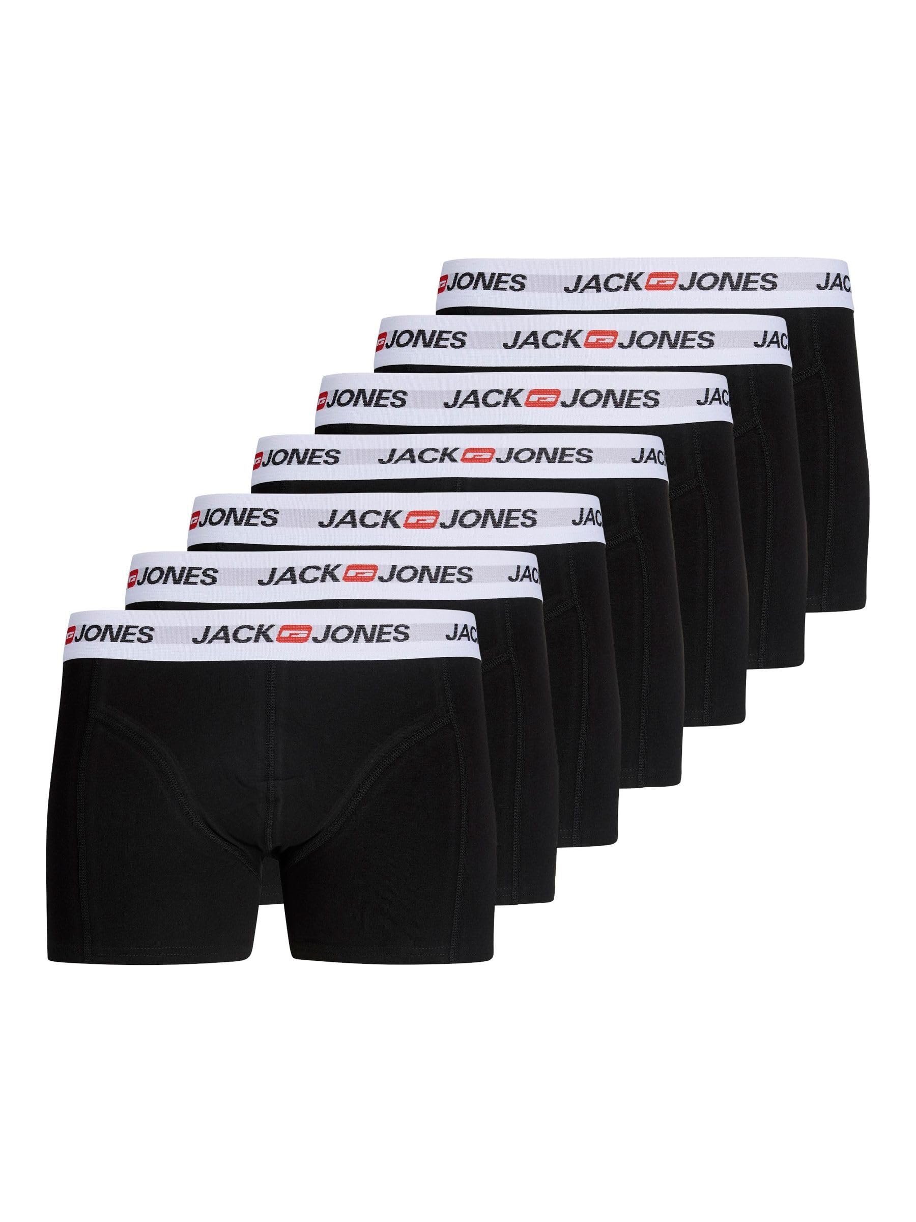 JACK & JONES Men's Jaccorp Old Logo Trunks 7 Pack (Pack of 7), Black, xx_l