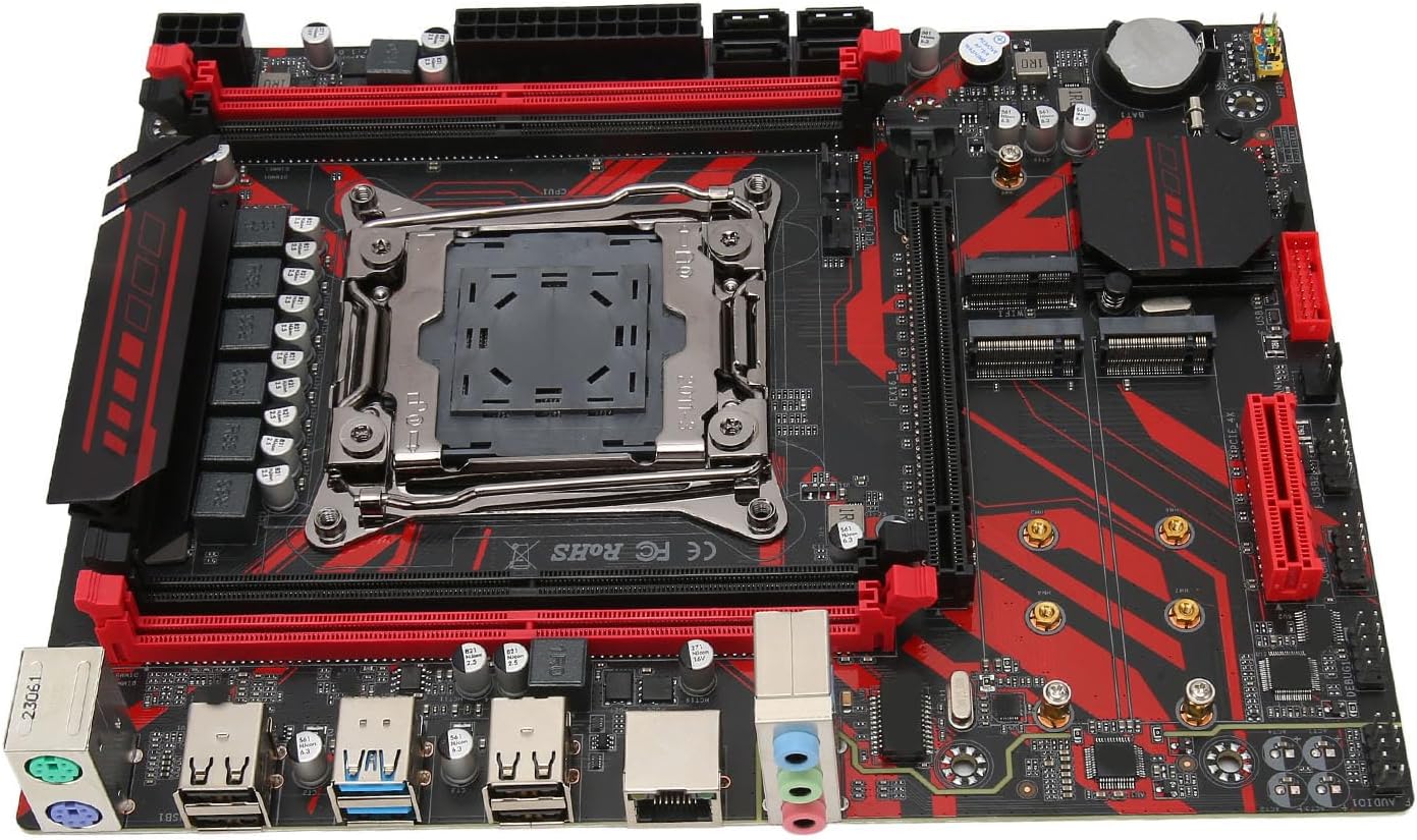 Cuifati X99 LGA 2011 V3 Gaming Motherboard,Micro ATX Motherboard with RTL8111G Gigabit LAN Card 4 Channel DDR4 M.2 Slots