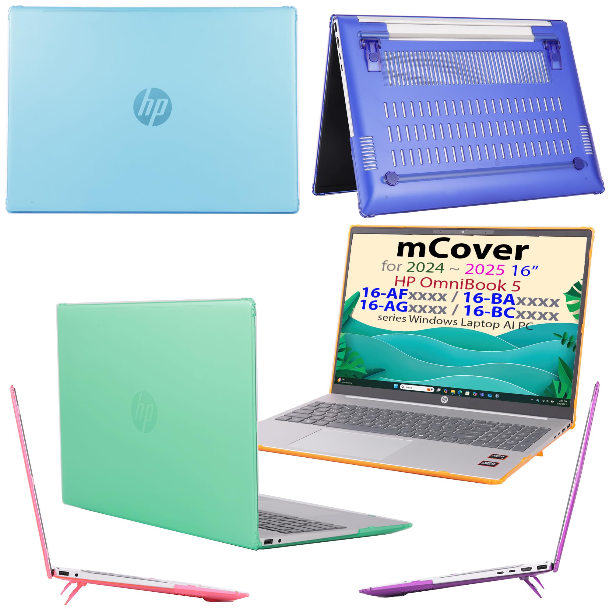 mCover Funda solo compatible con HP OmniBook 5 16-AF / 16-AG / 16-BAxxxx / 16-BCxxxx / Pavilion 16-AF / 16-AG0000 Series Windows AI Notebook PC (no es compatible con otros modelos HP), transparente
