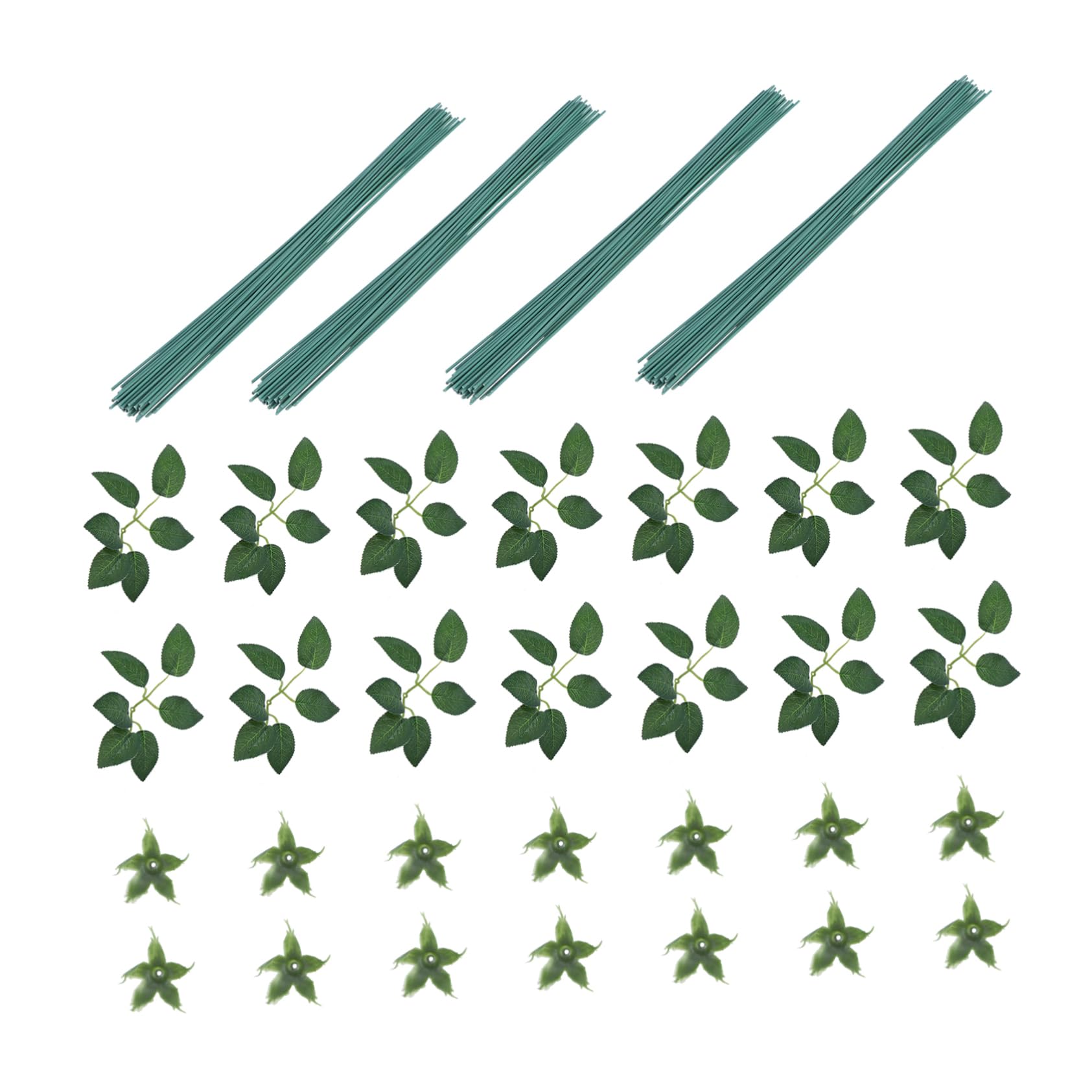 PLAFOPE Rtificial Leaf Bundle 90pcs Green Fake Plant Leaves Stems for DIY Craft Projects and Home Dec