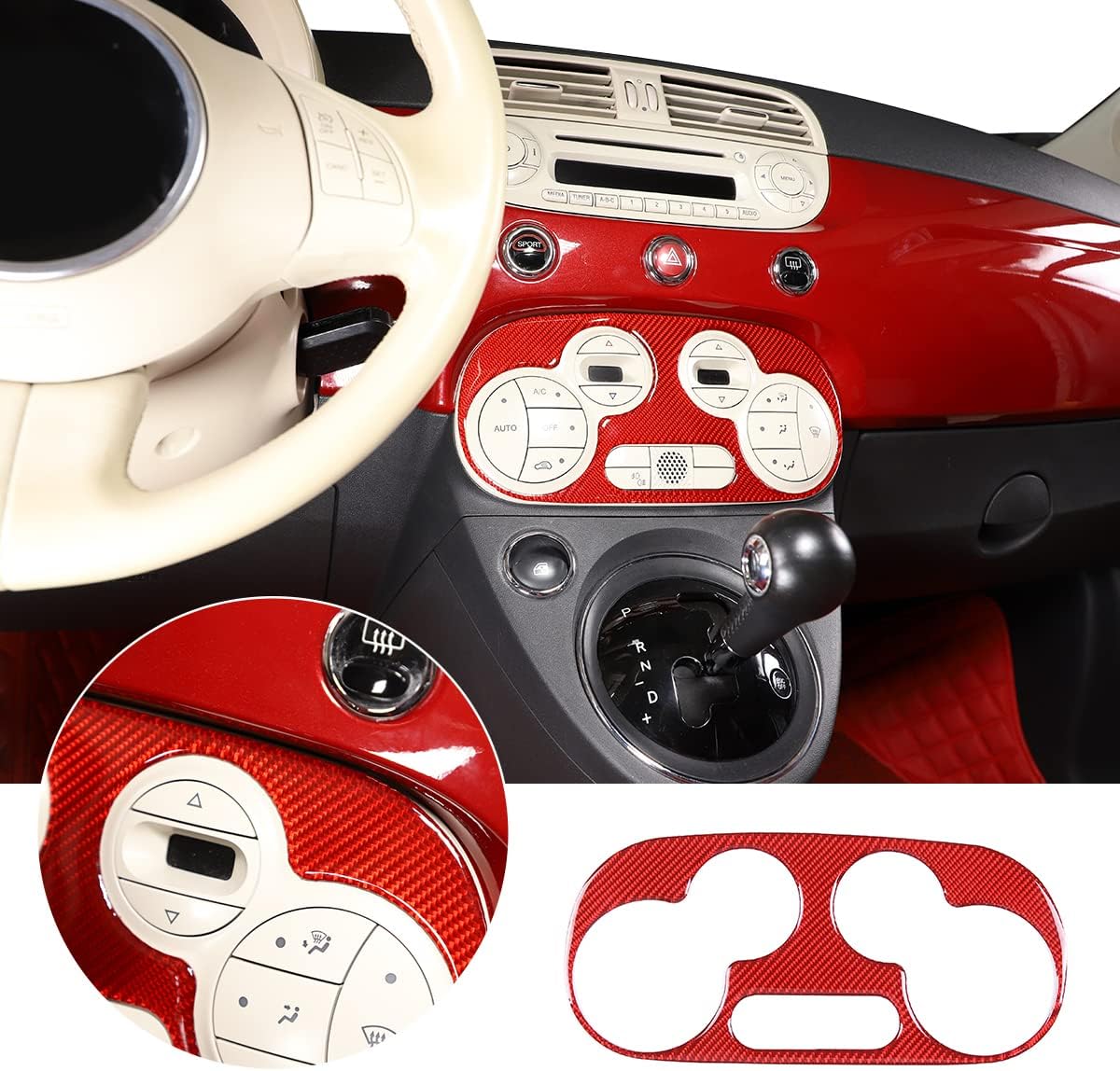 HAPPYHORSE Car Phone Holder For Fiat 500 2010-2015 - Center Console Aluminum Alloy Bracket