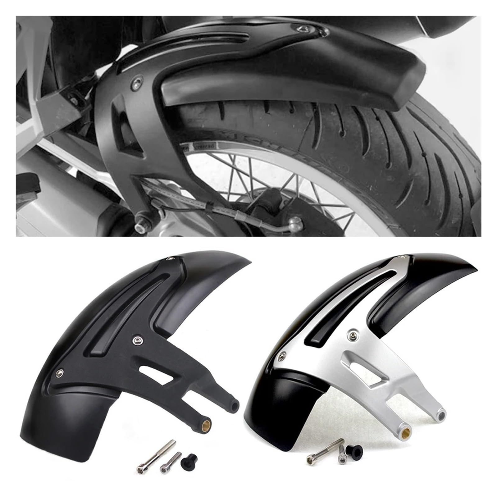 Moto Garde-Boue Pour BMW R1200GS LC ADV R1250GS R 1250 1200 GS LC R1250 1250GS Adventure 2022 Gar-boue Arrière Moto(Le noir)