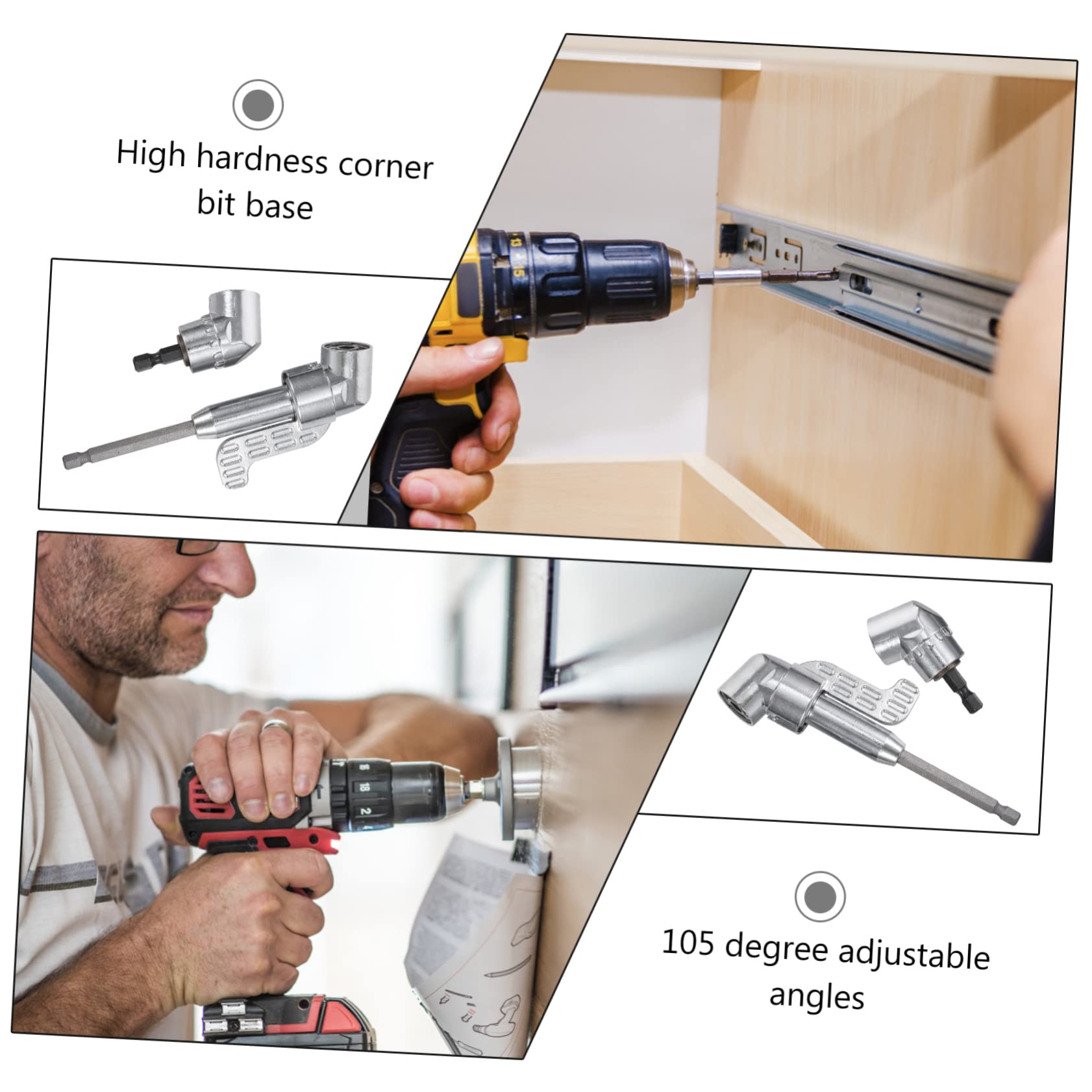 2pcs 105 Corner Flat Screwdriver Bending Batch Screwdriver Connector Drill Extension Sleeve Drill Adapter Right Angle Drill Extension Shank Screwdriver Batch Wrench Driver