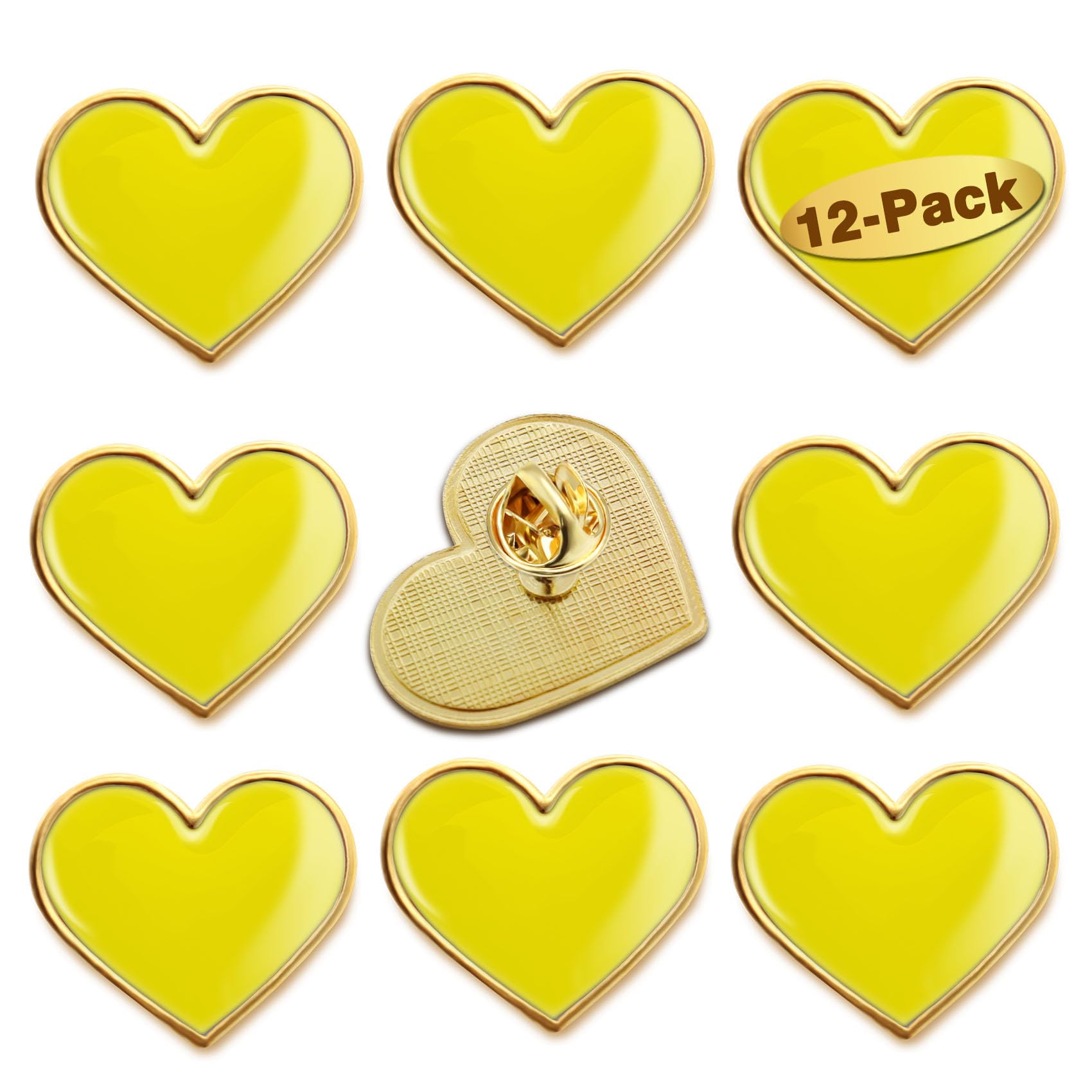 12/25/50/100Pcs Multicolor Heart Love Lapel Pins Bulk - Metal Heart Health Brooch Badge For Men Women Clothes Bags Hats