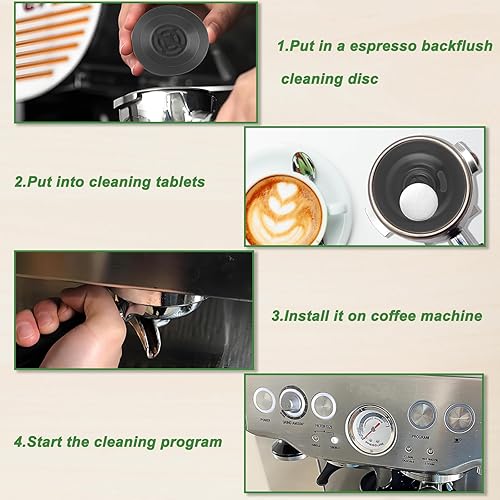 Miniatura 6 de Disco de limpieza de 2.126 in para Breville Paquete de 2 discos de limpieza para breville compatible con Bes870XL Bes860XLBes840XLBes450, etc