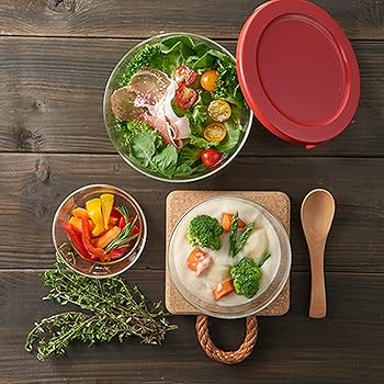 Amazon｜HARIO(ハリオ)耐熱ガラス製保存容器 レッド 日本製 SYTN