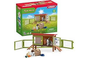 Farm World 8-Piece Playset: Life on the Schelich With Figurines and Hutch