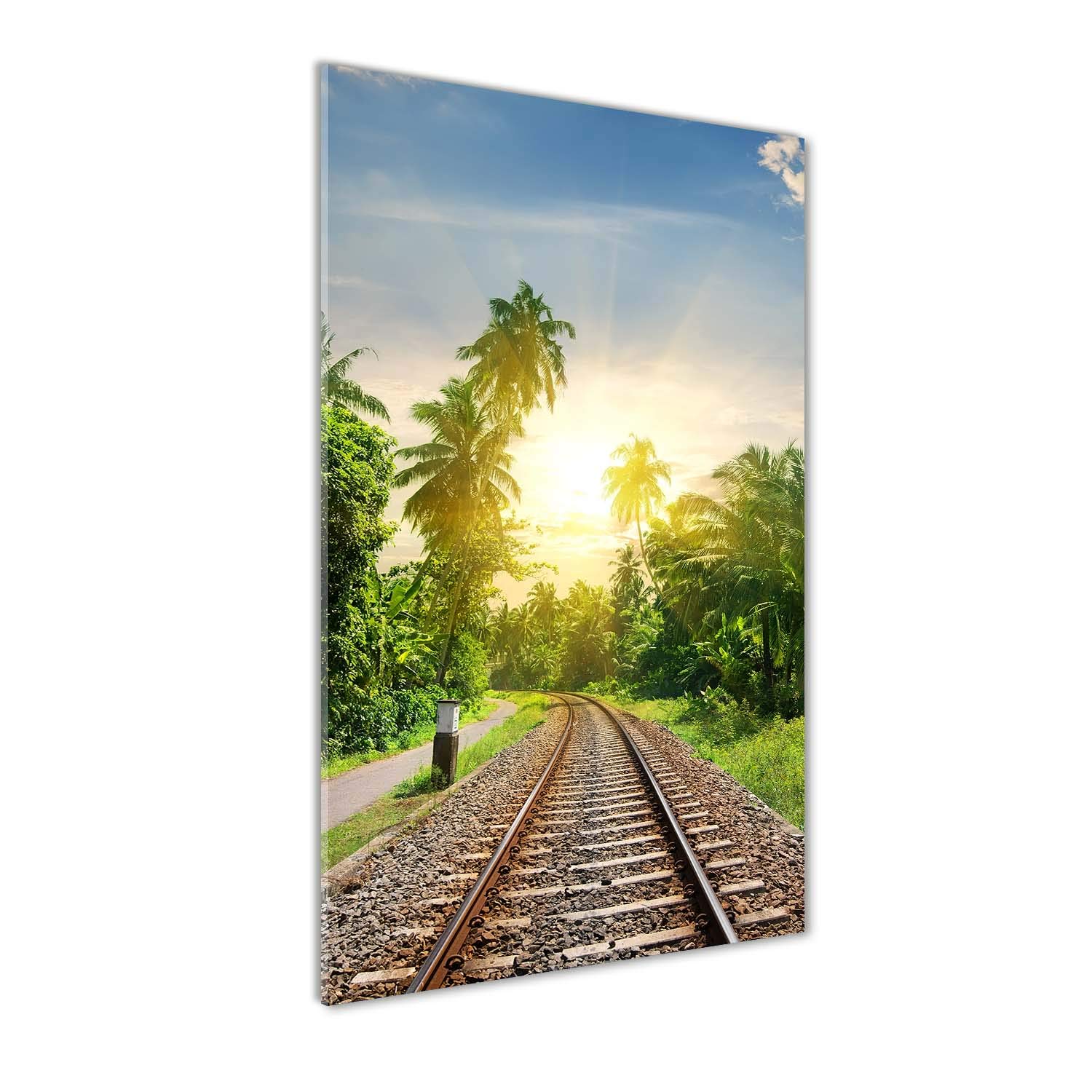 Image sur Verre Acrylique 50x100 cm Tulup | Décoration Murale Paysage Vert de Train