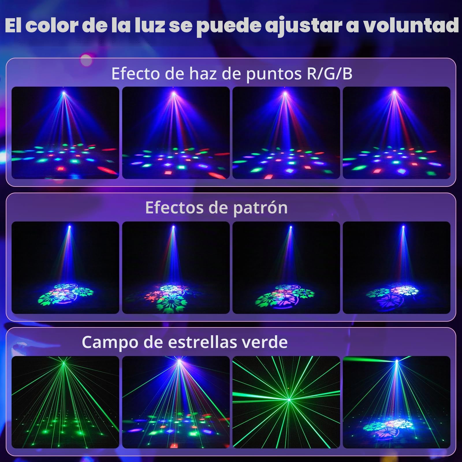 Lyre LED 30W Mini Luz Disco Dot Beam Cabeza Móvil Juegos de Luz LED RGB con Control Remoto Luz de Efecto Gobo con Apertura DMX512 para Escenario Fiesta Club DJ