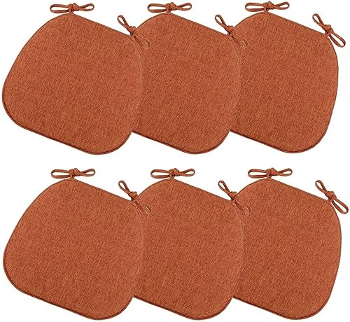 Miniatura 22 de ETULLE Cojines de silla para sillas de comedor, paquete de 2/4/6, almohadillas gruesas para sillas con lazos antideslizantes en forma de U, 16.1 x