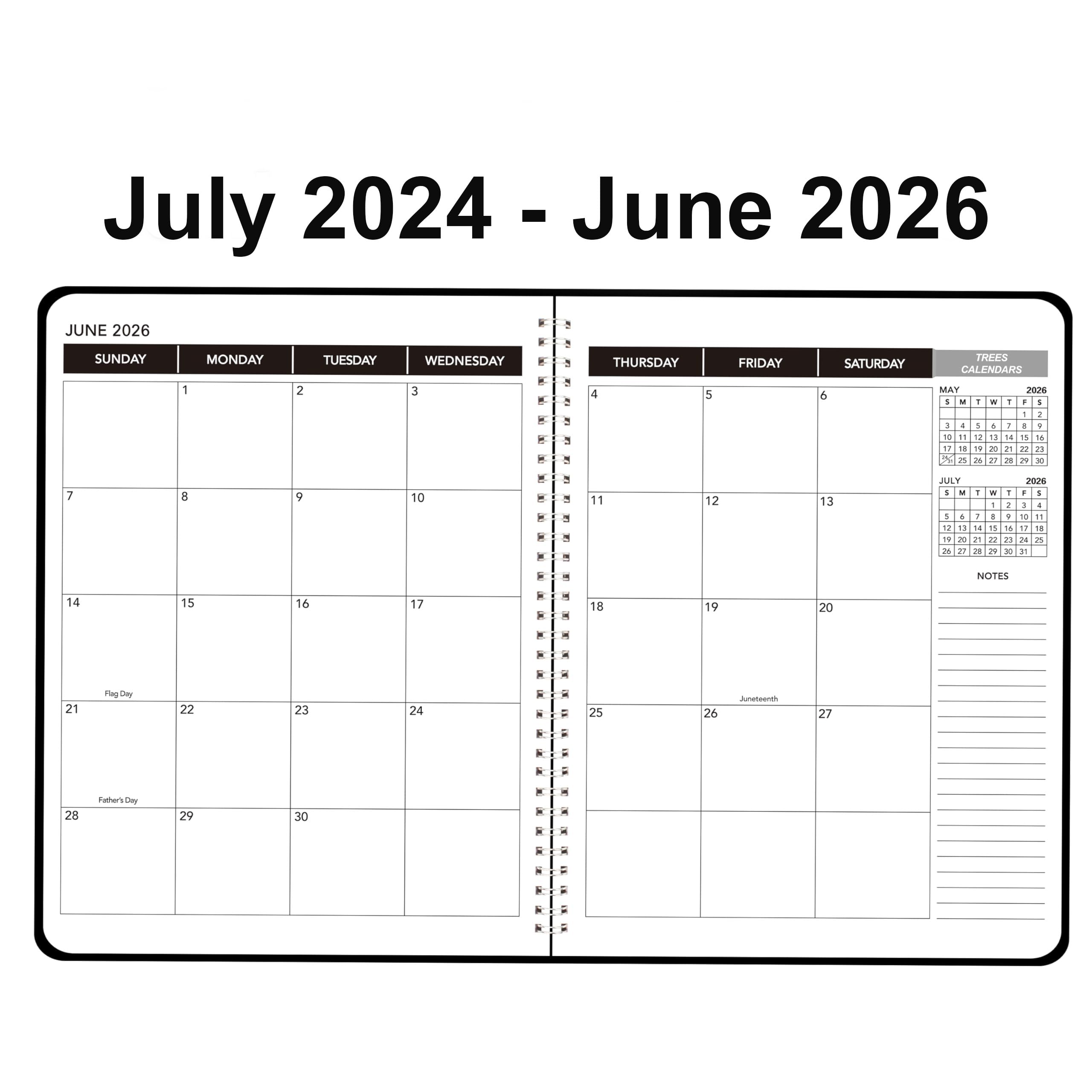 Monthly Planner, 24 Months Calendar Planner, Jul 2024 Jun 2026