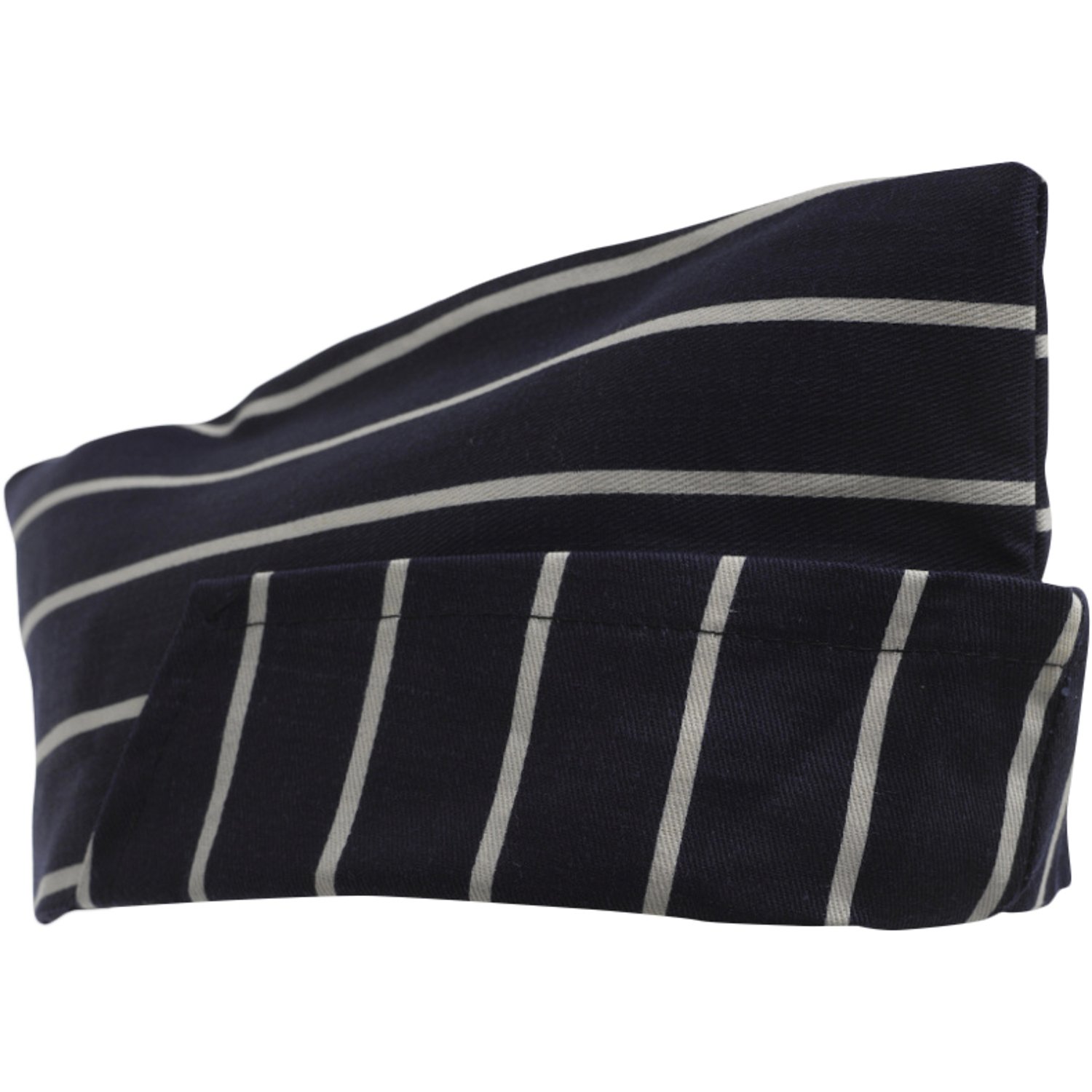 Navy & White Striped Hats Cotton Professional Catering Chefs Cooks Bakers Cap