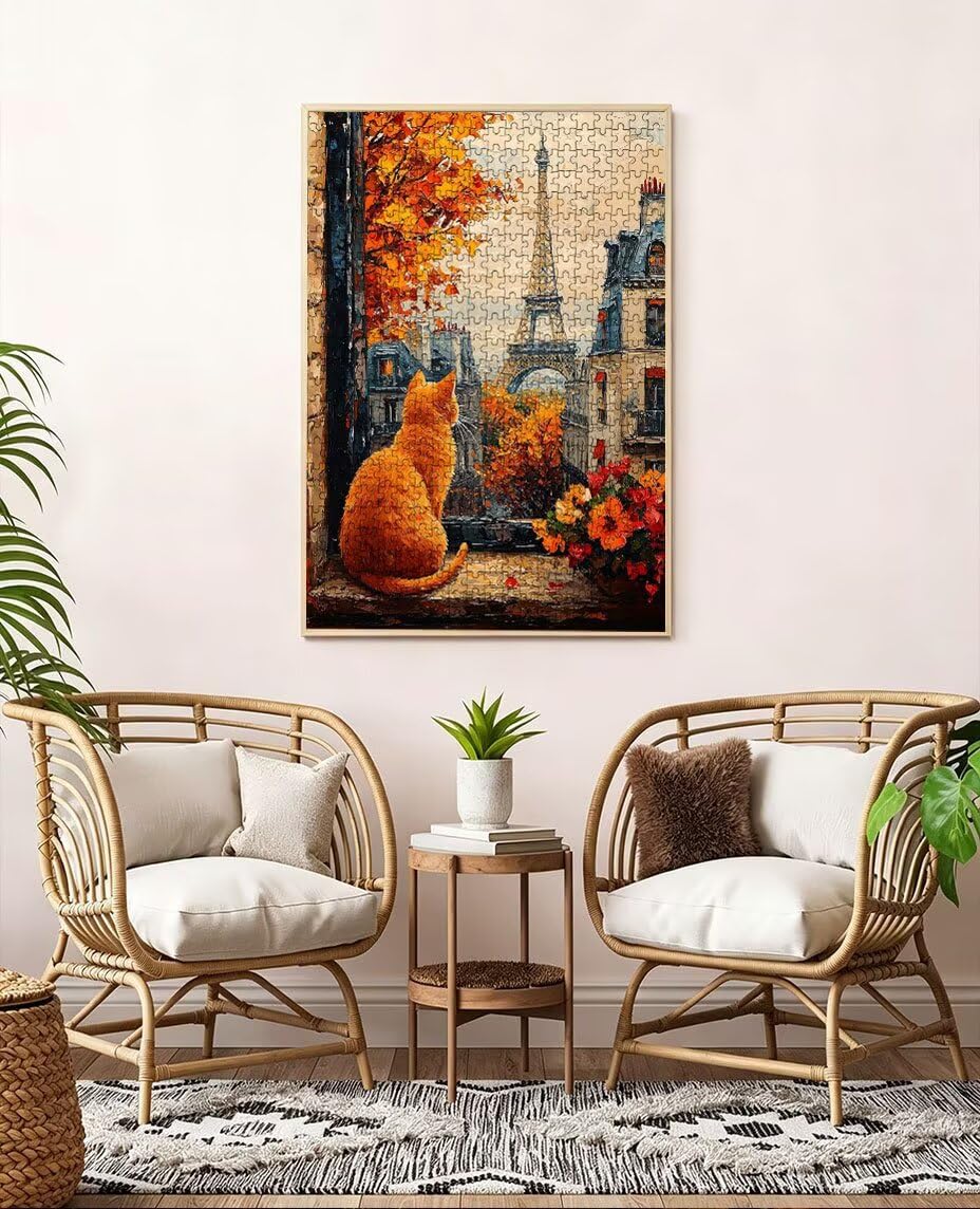 Puzzle 5000 Teile, Pariser Turm Katze Puzzle Erwachsene 5000, Klassische Puzzles, Geschicklichkeitsspiel, Puzzlespiele für Die Ganze Familie, Mit Verpackung, Dekoration Puzzles Geschenke BXHZW3-15