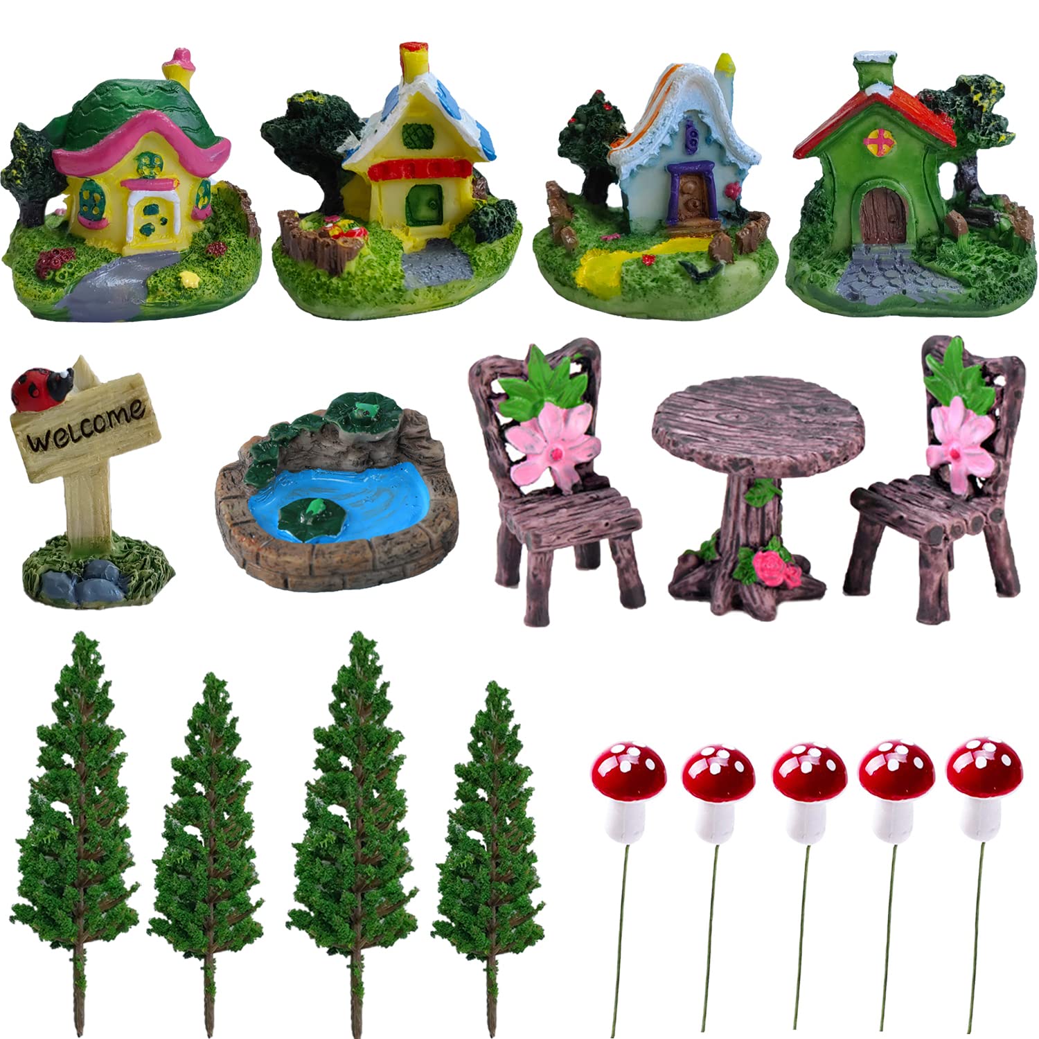 Accessori Per Giardino Delle Fate - 13 Pezzi: Ricci E Funghi In Resina, Micro Paesaggio, Decorazione Bonsai - 2