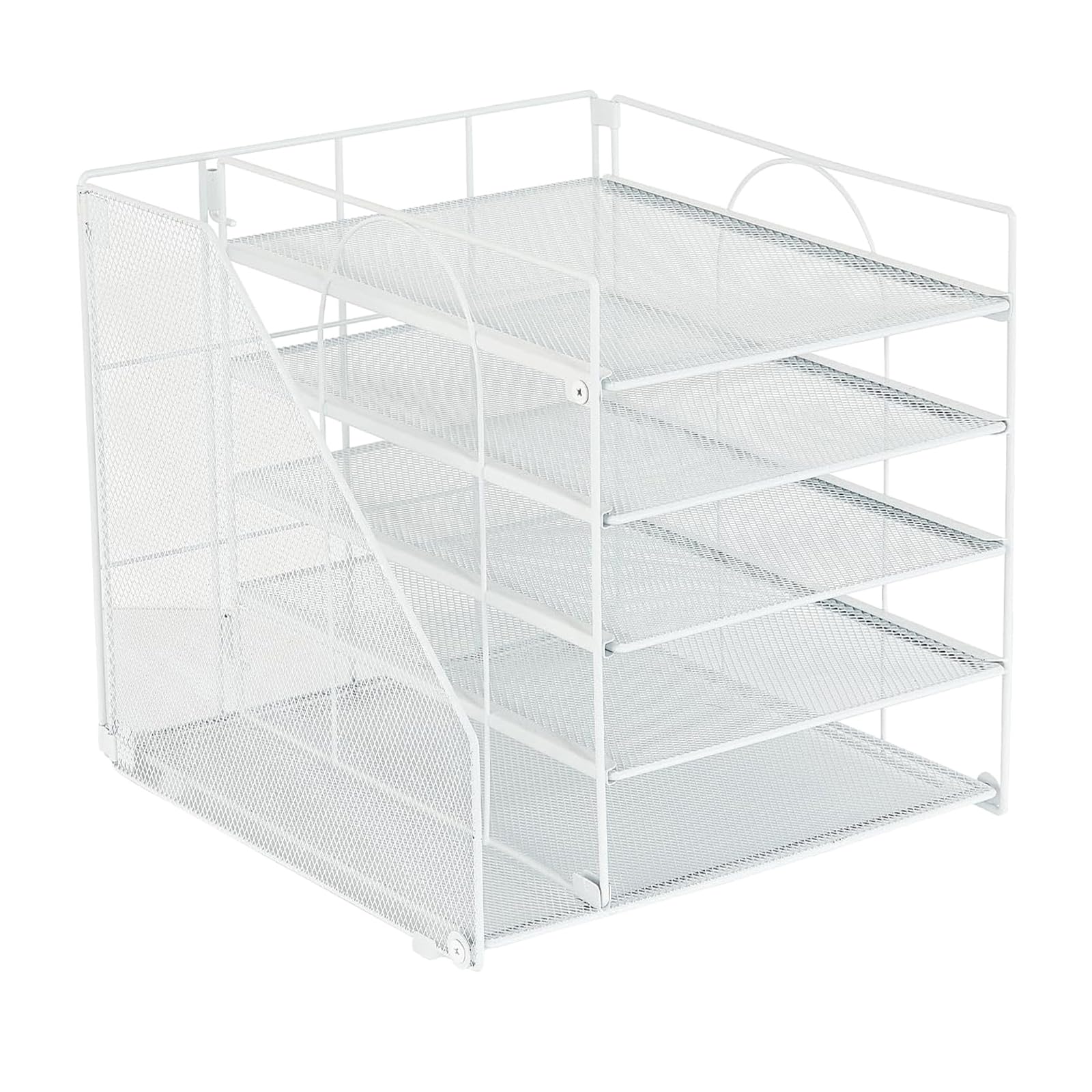 CRFFZ Multipurpose Document Organiser 5-Tiered Paper File Tray Document with Magazine Rack Desktop Multi Layer Storage Rack