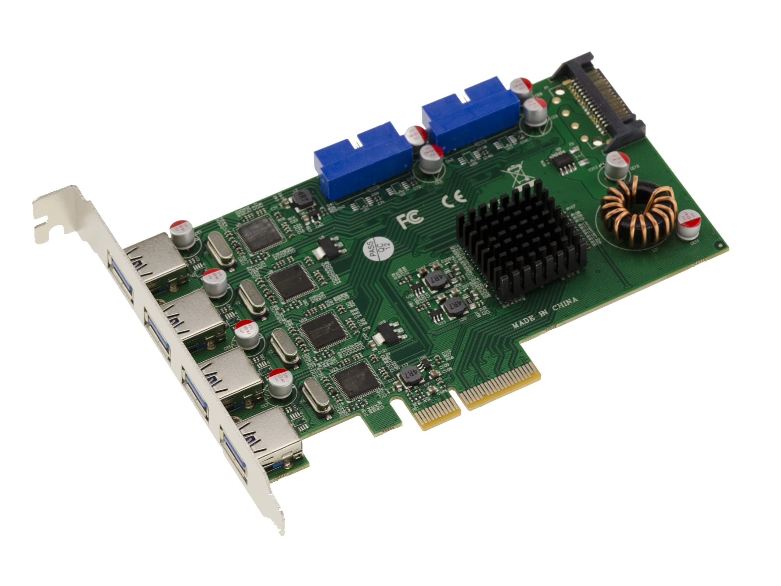 KALEA-INFORMATIQUE PCIe USB 3.0 8-Port 5G Controller-Karte: 4 Typ A und 2 USB3 19-Punkt-Steckverbinder 20Gbps Bandbreite für KIs, Kameras...