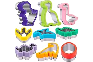 Dinosaur Cookie Cutters 9 Set, Ideal Kitchen Gadget for Crafting DIY Treats