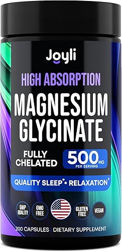 Glicinato de magnesio de 500 mg Magnesio para dormir Suplemento Mag quelado de alta absorción Glicinato de Magnesio 400 mg + 100 mg Glicinato