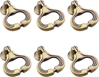 Morobor Antique Cabinet Pull Handle,6pcs Antique Pendant Ring Pulls Drop Handles Knobs with Single Mounting Hole for Kitchen Cabinets Wardrobe Drawer.( Green Bronze)