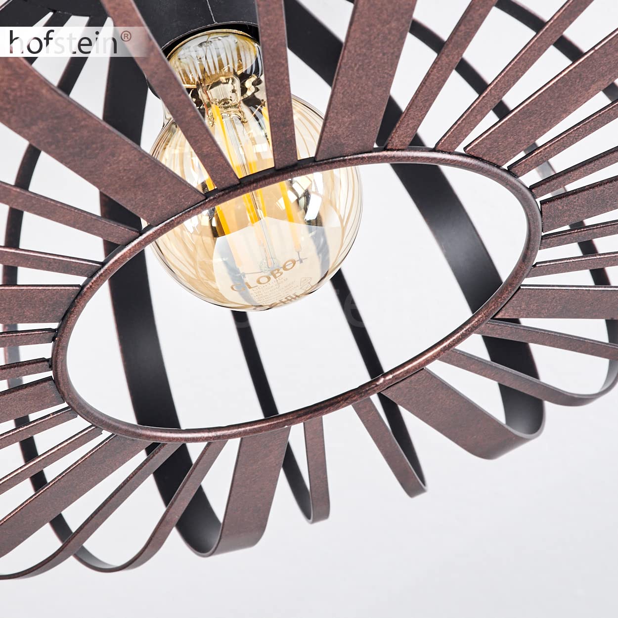 hofstein Plafoniera Oravi lampada da soffitto moderna in metallo color rame/nero, lampada dal design moderno con effetto luce, ø40 cm, 1 luce, 1 x E27, senza lampadina/e