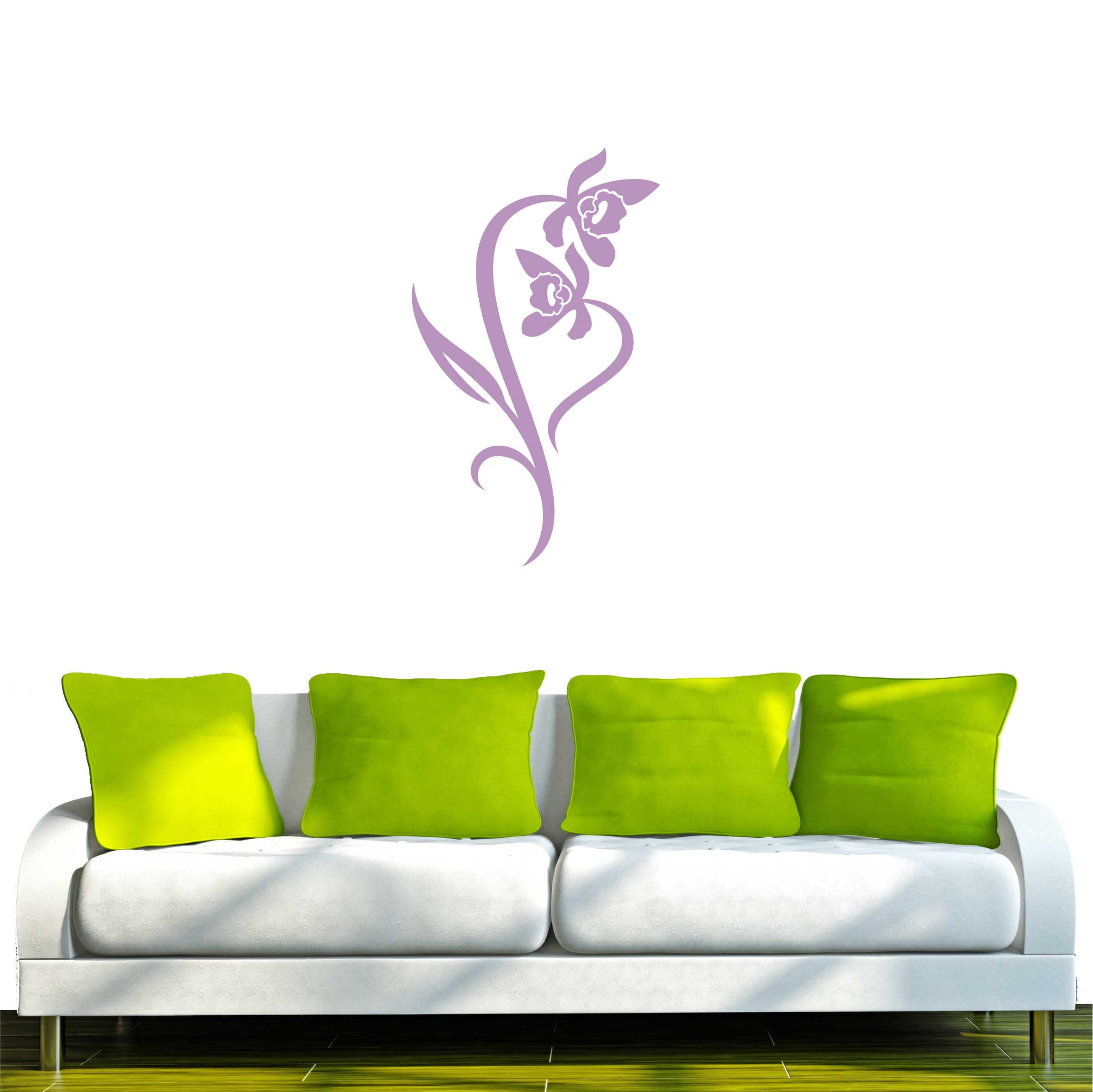 INDIGOS UG - Decalcomanie da muro - adesivi da parete - Murale - f273, bellissimo viticcio con graziosi fiori, 160 x 95 cm - lilla - Decorazione per soggiorno, camera dei bambini, ufficio, scuola