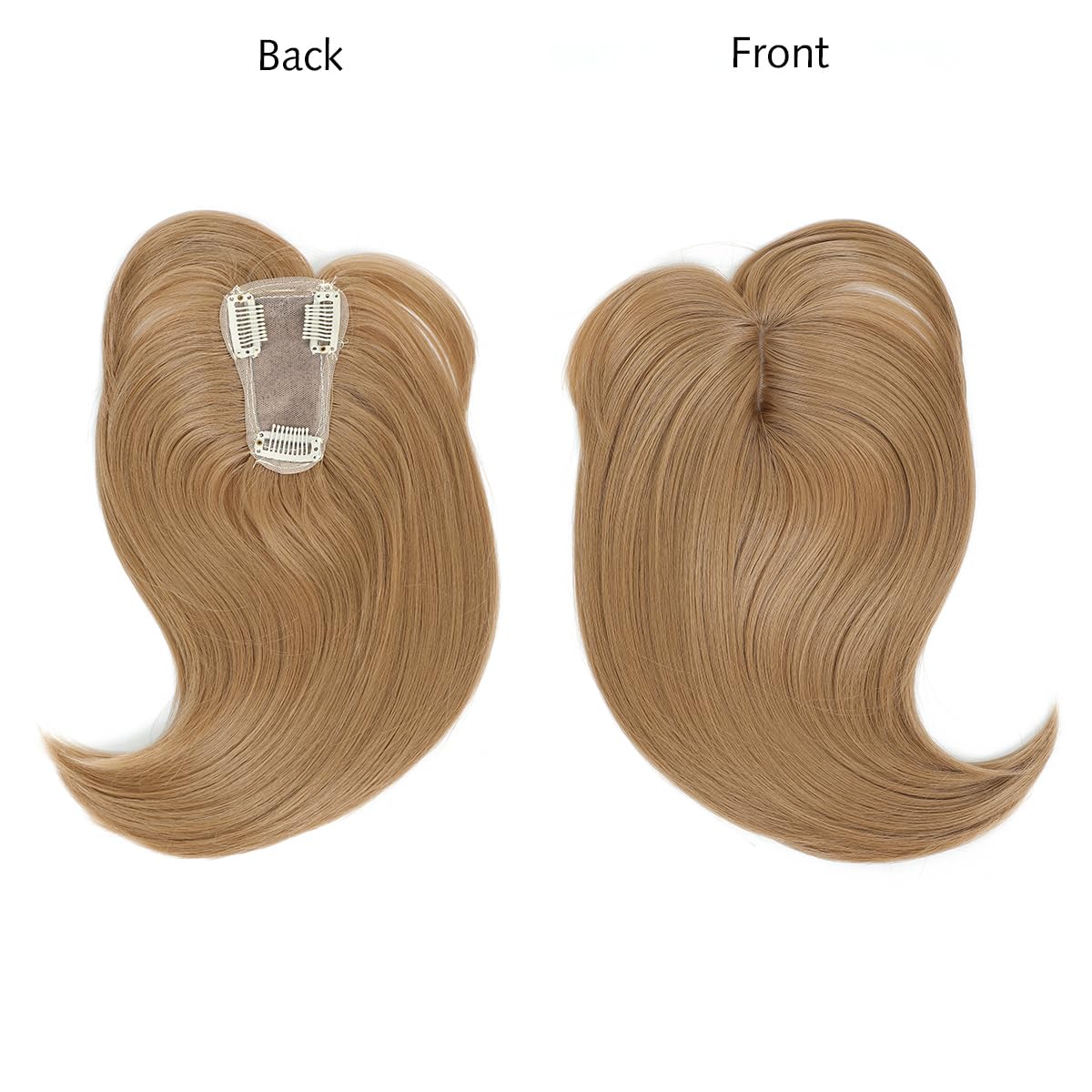 Yamel Hair Topper with Bangs 3 Clips Honey Blonde 12 Inch Synthetic Wiglets Natural Hairpieces for Thinning Hair - Image 2
