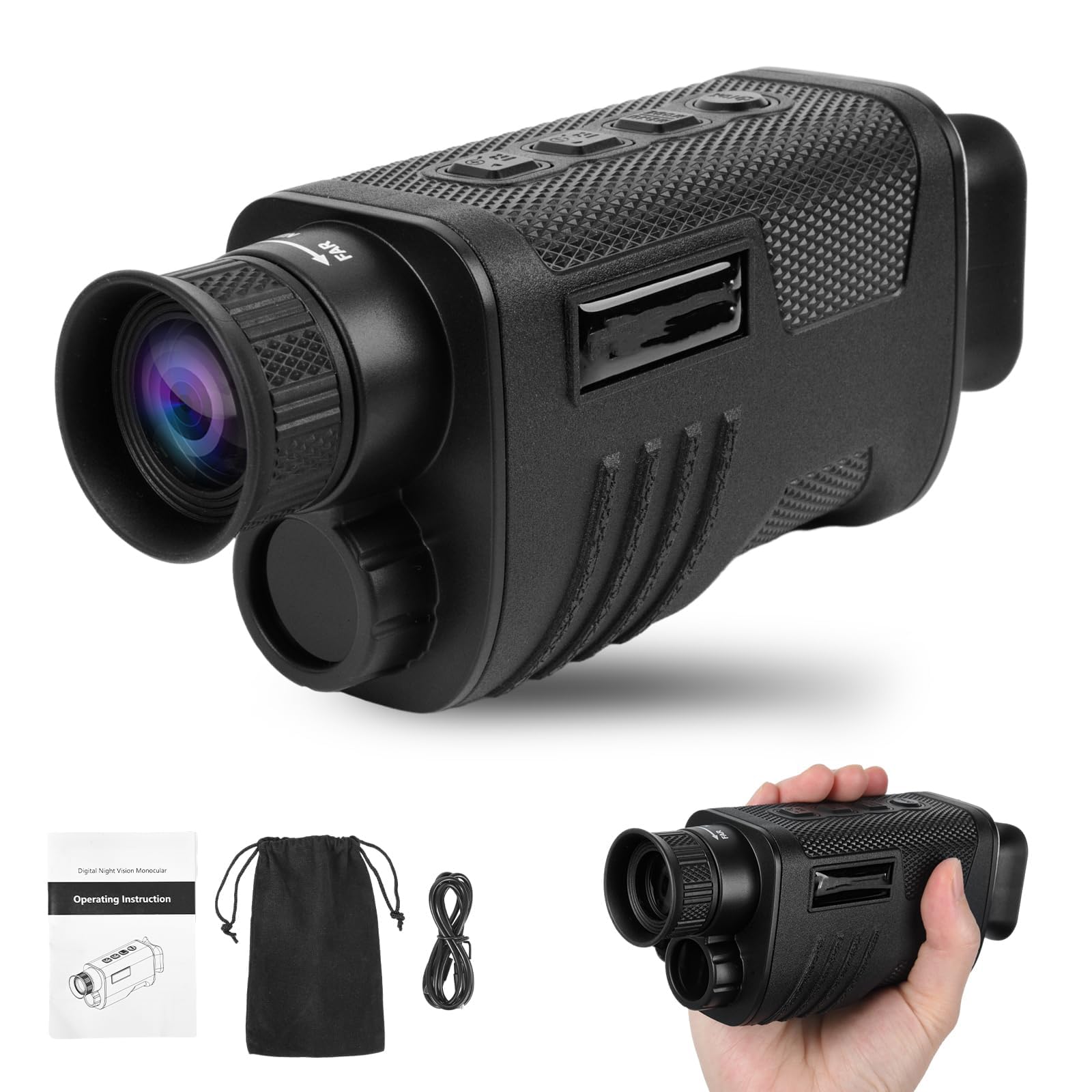 Mochalight Night Vision Monocular Infrared Telescope,8X Digital Zoom 1.54 Inch TFT High Sensitivity Night Goggles for Hunting Camping Wildlife Scenery