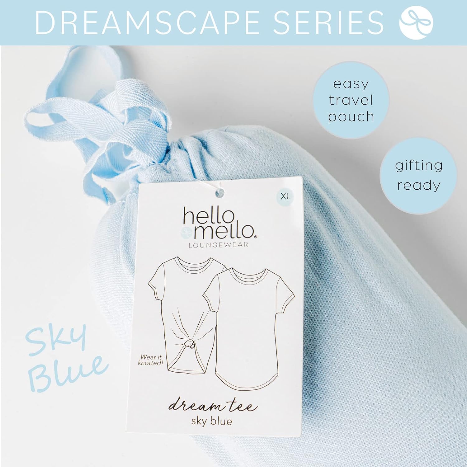 Hello Mello Women’s Sleep and Lounge Pajamas Top Short Sleeve Crewneck Lightweight Dream Tee Shirt
