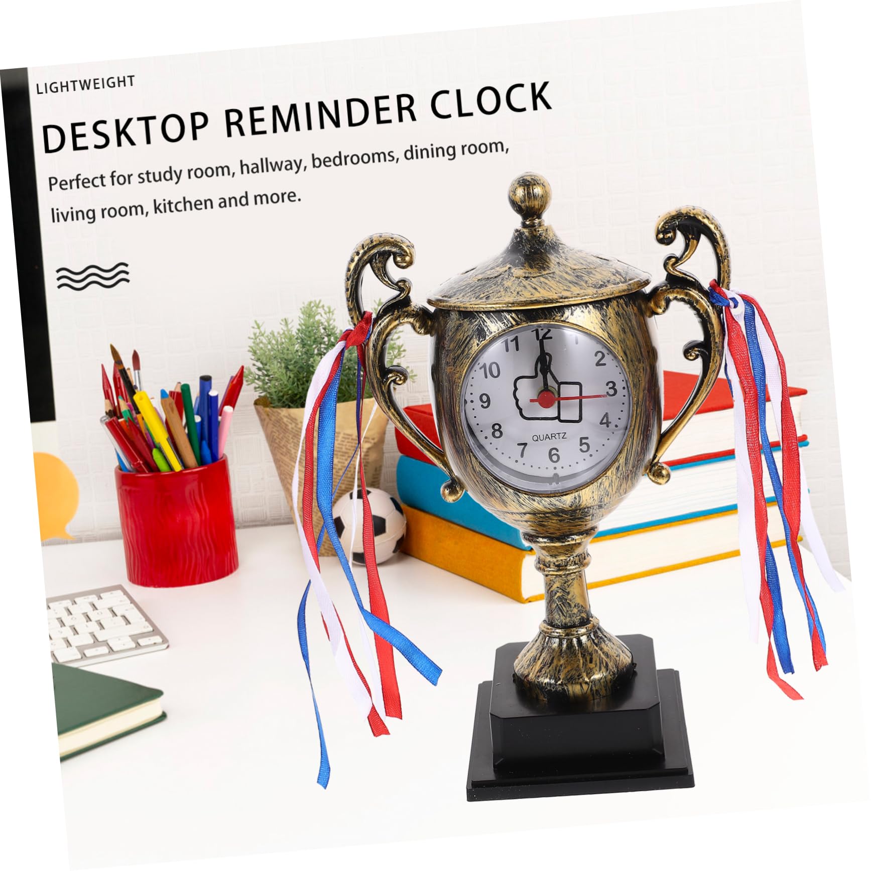 DOITOOL 5 Despertadores con Forma De para De Escritorio para Dormitorio Pequeños Relojes con Eco Y Números Grabados De Plástico