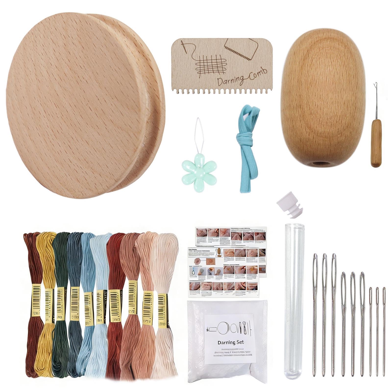 Multifunctional Knitting Repair Set for Fixing Holes in Sweaters Socks and Scarves with Easy Operations Fabric Patches Sewing Accessory