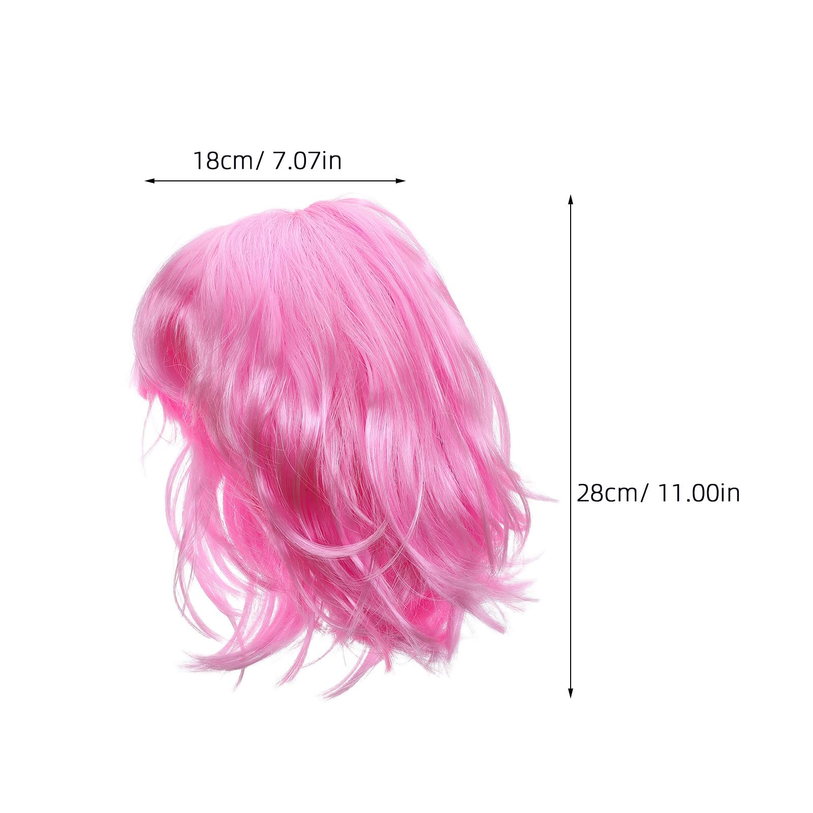 Healeved 12 Stück Leichte Synthetische Bob Perücke mit Kurzem Lockigem Pony für Frauen Pet Material Realistisches Aussehen für Partys und Kostümveranstaltungen