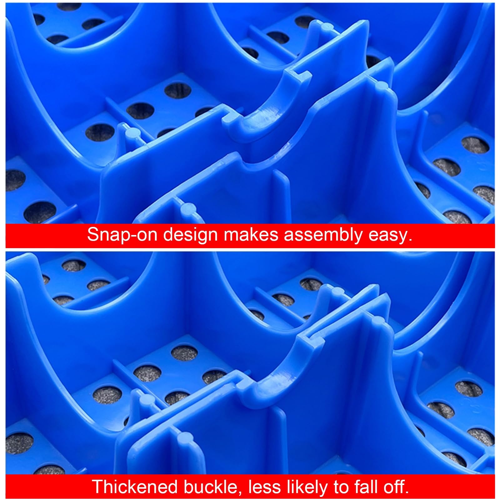 Pallet per conservazione frigorifera, design ad incastro resistente, elevata capacità di carico, antiscivolo e facile da pulire, ideale per magazzini e logistiche