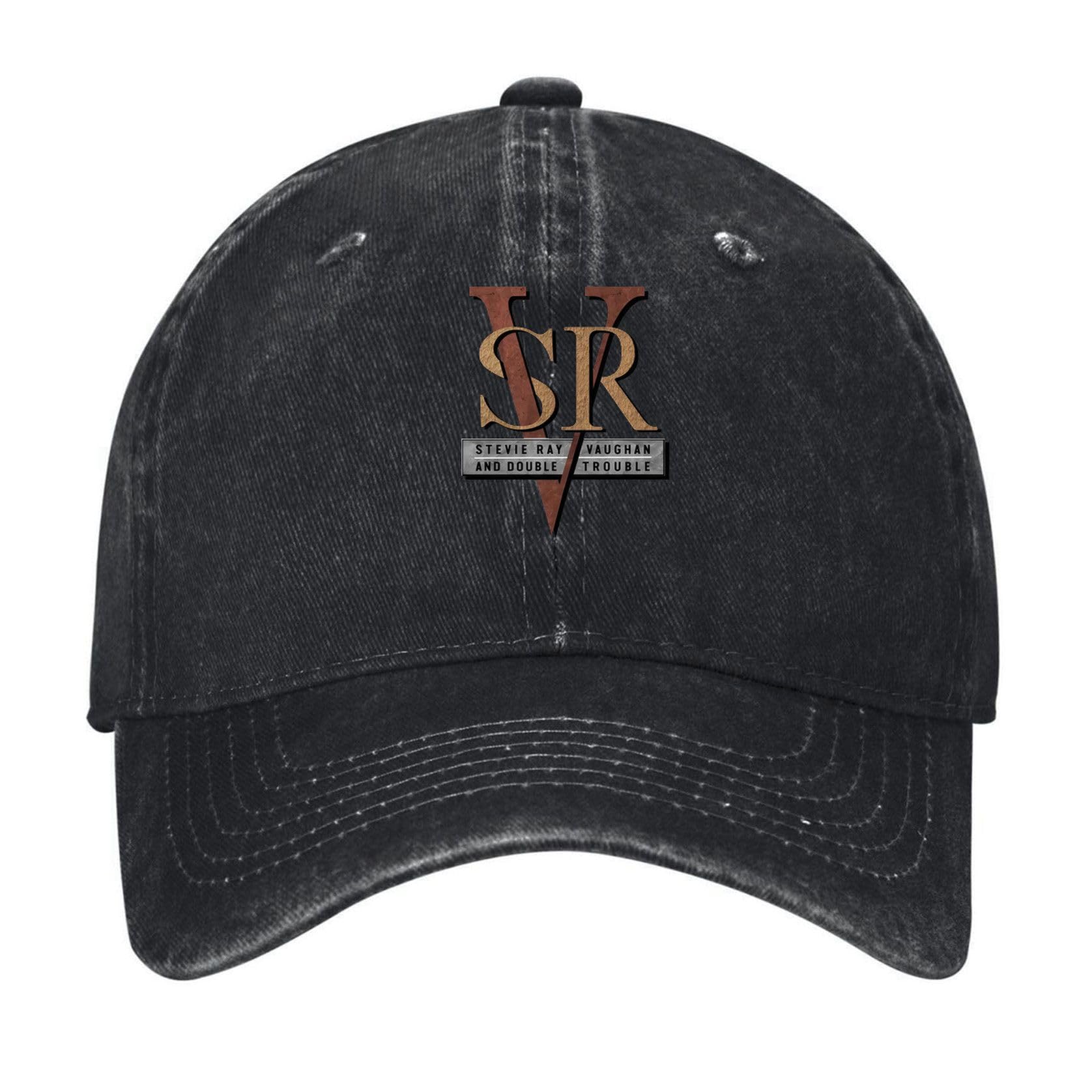 luuchrzz Stevie Ray Vaughan and Double Trouble Logo Black Vintage Washed Cotton Blank Baseball Cap Adjustable Dad Hat for Men Women