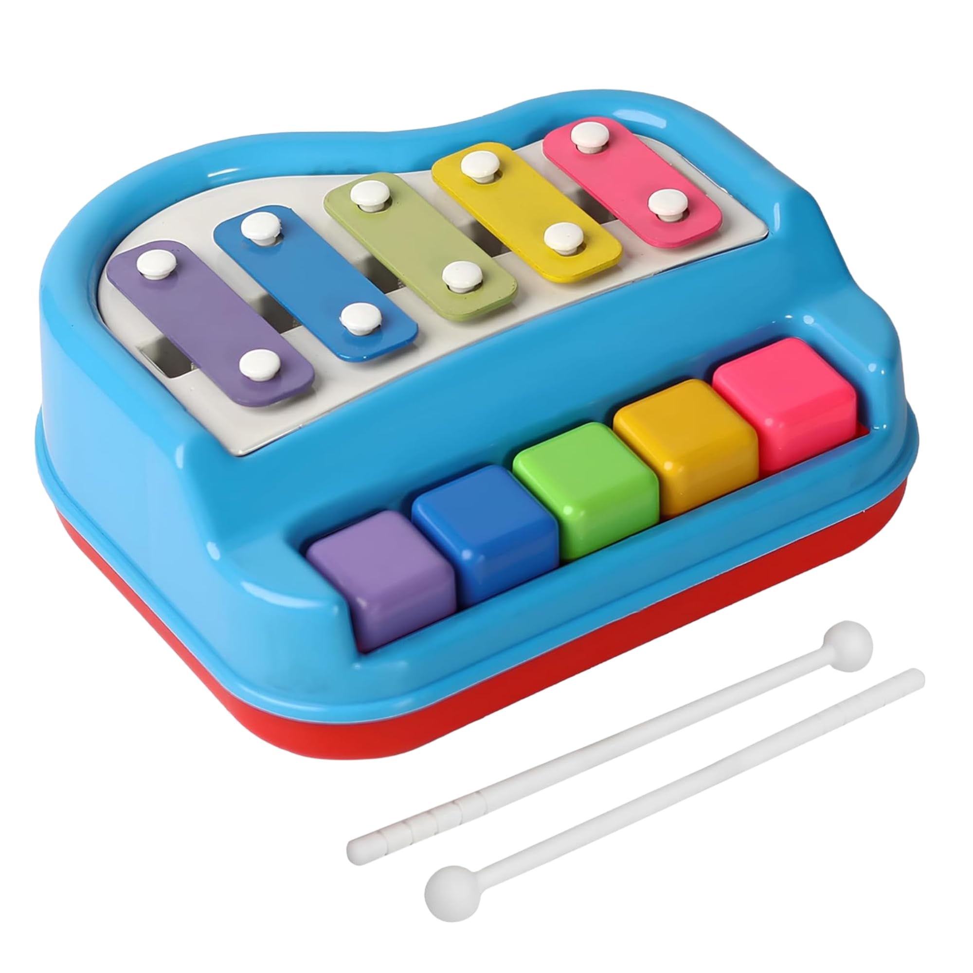 2-in-1 Piano Xylophone for Kids | 5 Key Musical Toy with Mallets | Educational Instrument Toy Set for Toddlers, Boys & Girls | Early Learning Sound & Music Playset 3+ Age-image-9