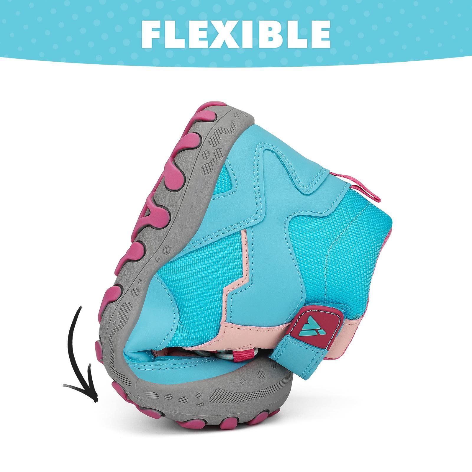 Mishansha Botas de Senderismo Niño Niña Zapatos de Trekking Antideslizante Ligero Zapatillas de Montaña Cómodos Exterior, Cielo Azul 38 EU