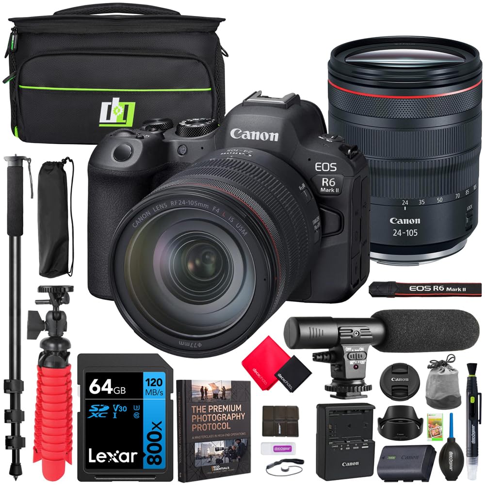 Canon EOS R6 + RF24-105 F4 レンズ　バッテリー5個 Amazon.com : Canon EOS R6 Mark II Full Frame Mirrorless Camera