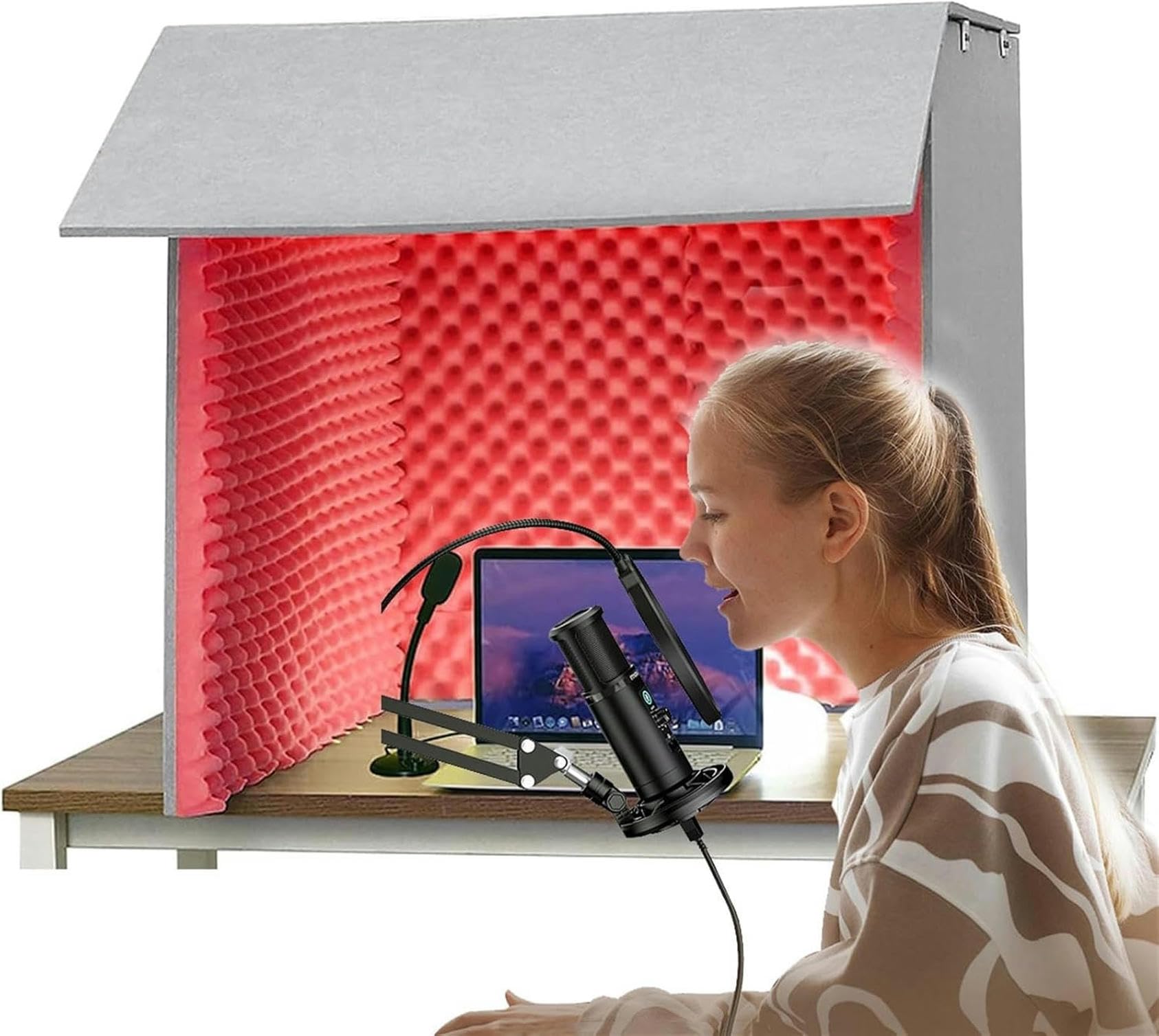 kabina wokalna, Kabina izolacyjna mikrofonu Sound Proof Box Cube, do domowego studia, nagrywania muzyki