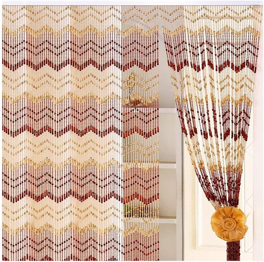 OKUOKA Curtains Bead Curtain Cut Off Crystal Beads Plastic Hanging Curtain Living Room Entrance Feng Shui Indoor 9 Sizes (Color : A, Size : 120x185cm-120 Roots)
