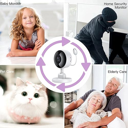 Miniatura 8 de Monitor de bebé con cámara y audio, cámara WiFi para interiores con soporte, detección de movimiento y llanto, sensor de temperatura y humedad,